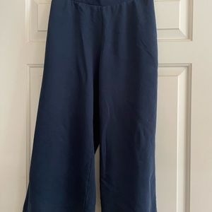 Pure Jill French Terry Full-Leg Crops, Navy